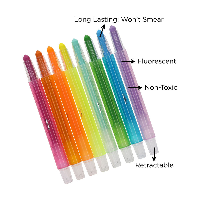 Veritas Crayon-Type Twist-Up Eight-Piece Highlighter Set