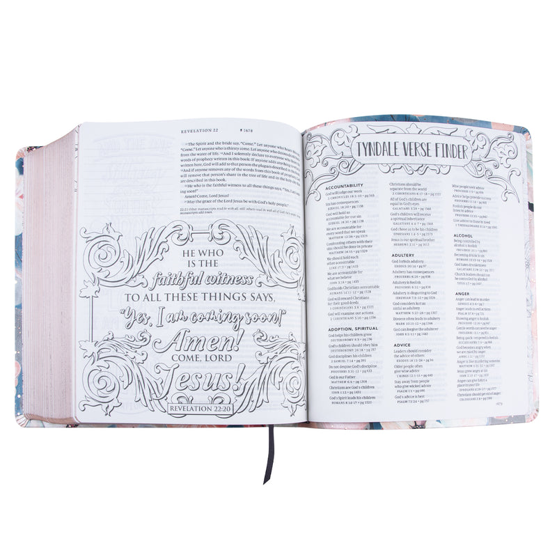 NLT Watercolor Garden Faux Leather Flexcover Inspire Faith Filament Bible