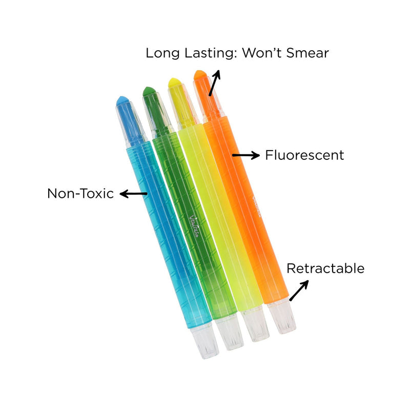 Veritas Crayon-Type Twist-Up Four-Piece Highlighter Set