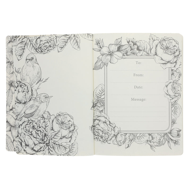 NLT Cream Floral Paperback Inspire Filament-Enabled Bible